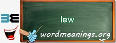 WordMeaning blackboard for lew